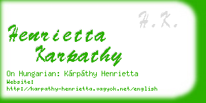 henrietta karpathy business card
